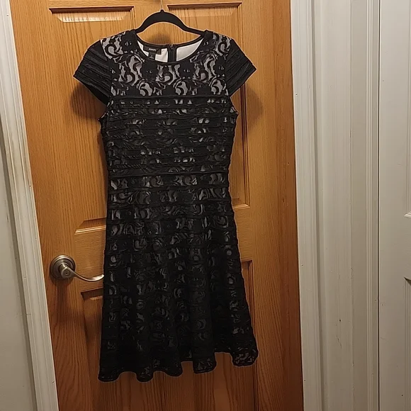 Alfani | Dresses | Alfani Size 4 Black Lace Dress With Nude Underlay |  Poshmark